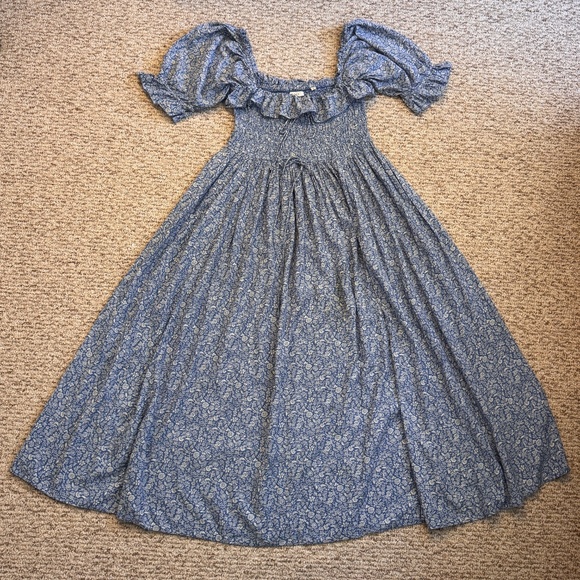 DOEN Sol Dress Blue Garden Bloom Size L - Picture 4 of 6